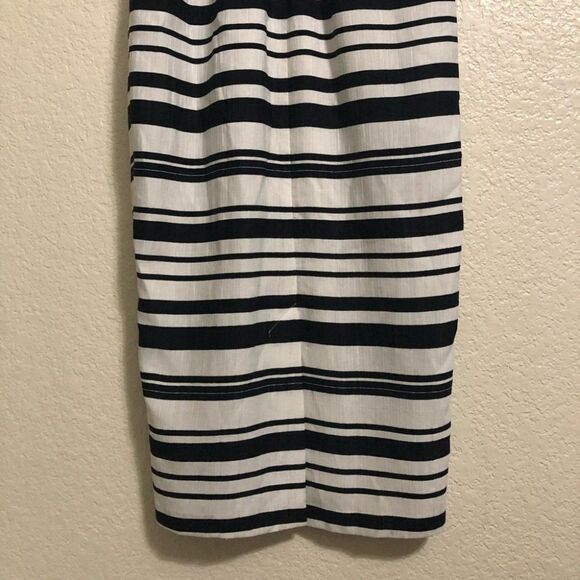 ASOS DESIGN Curve Black and White Striped Midi Dress With Pockets size 6 - Picture 12 of 15